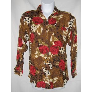 NEW NWT Vintage Multicolored Print Plus Sz 1X Casual or Dress Blouse PLUS POINT